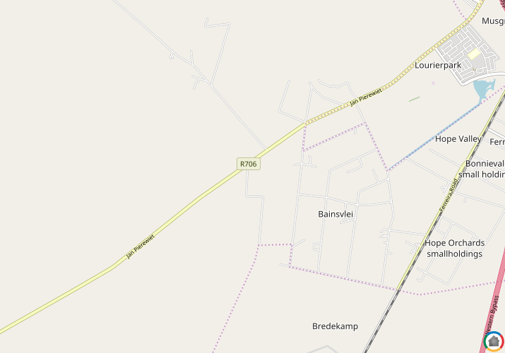 Map location of Bloemfontein Rural